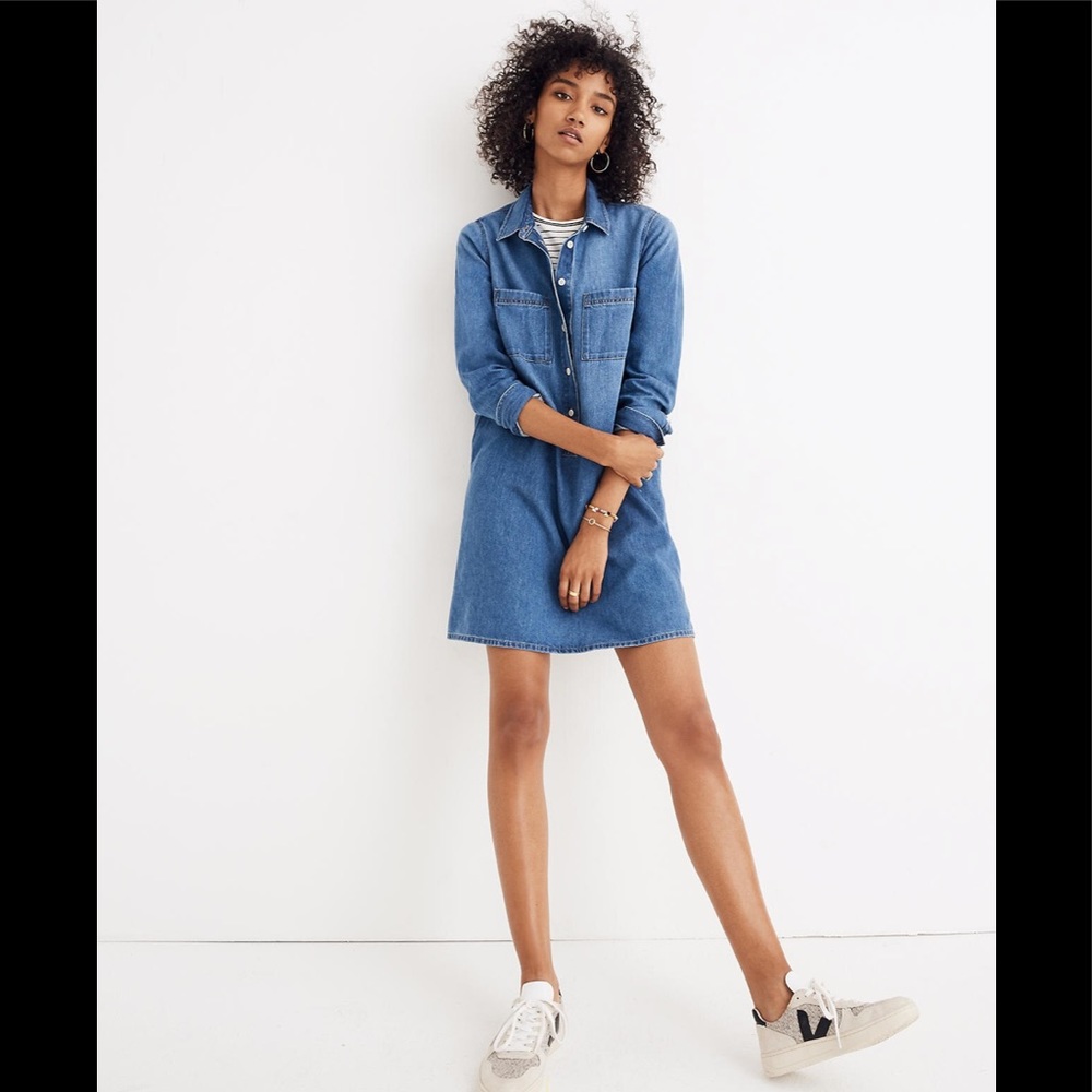 Madewell denim popover shirtdress *sold*